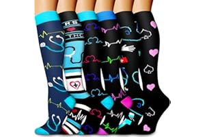 Bluemaple Compression Socks for Women & Men Circulation (6 Pairs) 15-20 mmHg is Best Support for Athletic Running Cycling