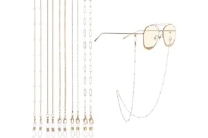 Teblacker 5 pcs Eyeglass Chains Beaded Glasses Chain Holder String Sunglasses Chain Eyeglass Holder Cord Necklace Eyewear Ret