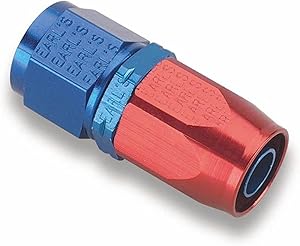 Earl's - 8.4108R Auto-Fit Blue and Red Anodized Aluminum Straight -6AN Hose End