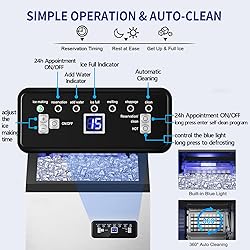 Commercial Ice Maker Machine 120Lbs/24H with 35Lbs