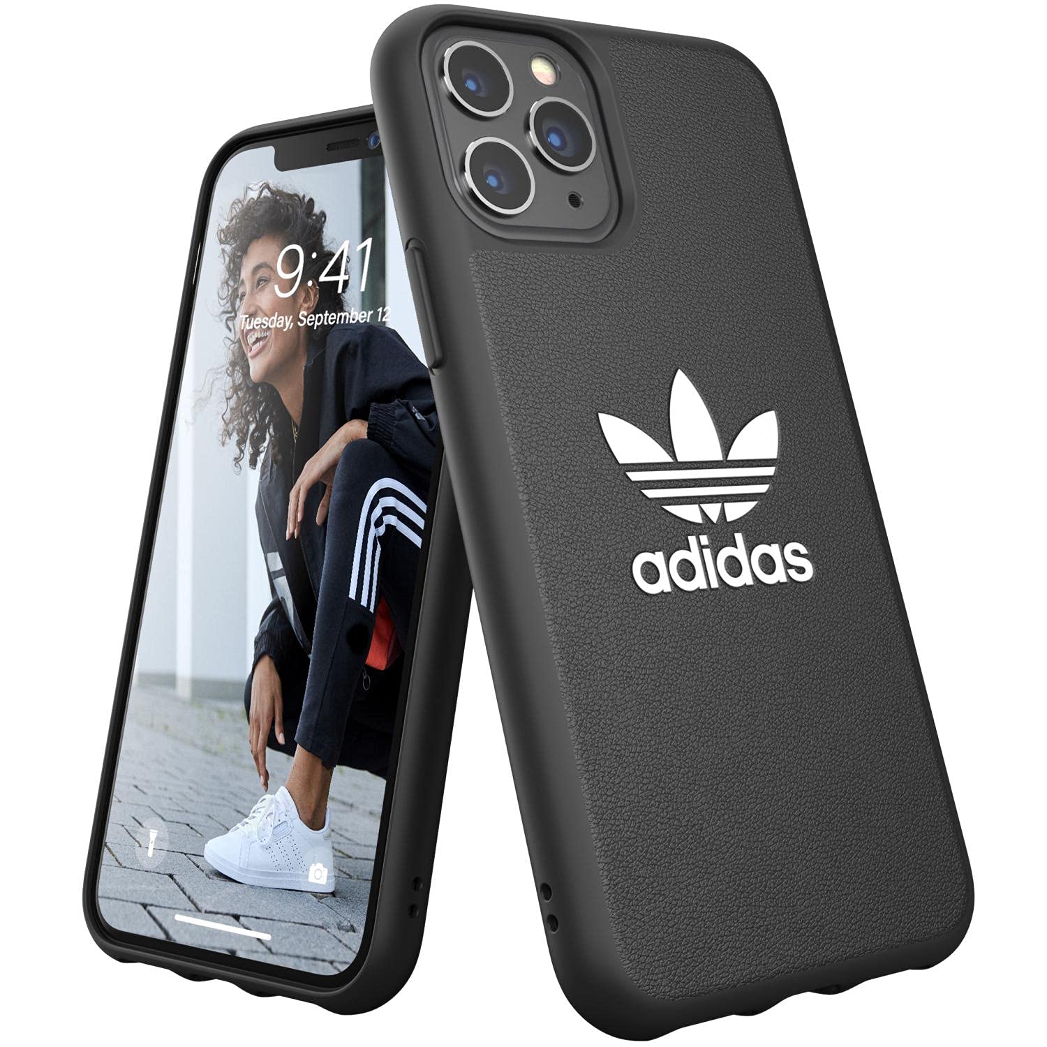 adidas Originals Compatible with iPhone 11 Pro Case, Protective Moulded TPU Mobile Phone Case - Black