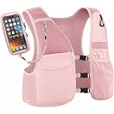 Running Vest with Phone Pouch for Women Men,Unisex Hydration Vest Lightweight Water Vest for Hiking Marathon Cycling Pack