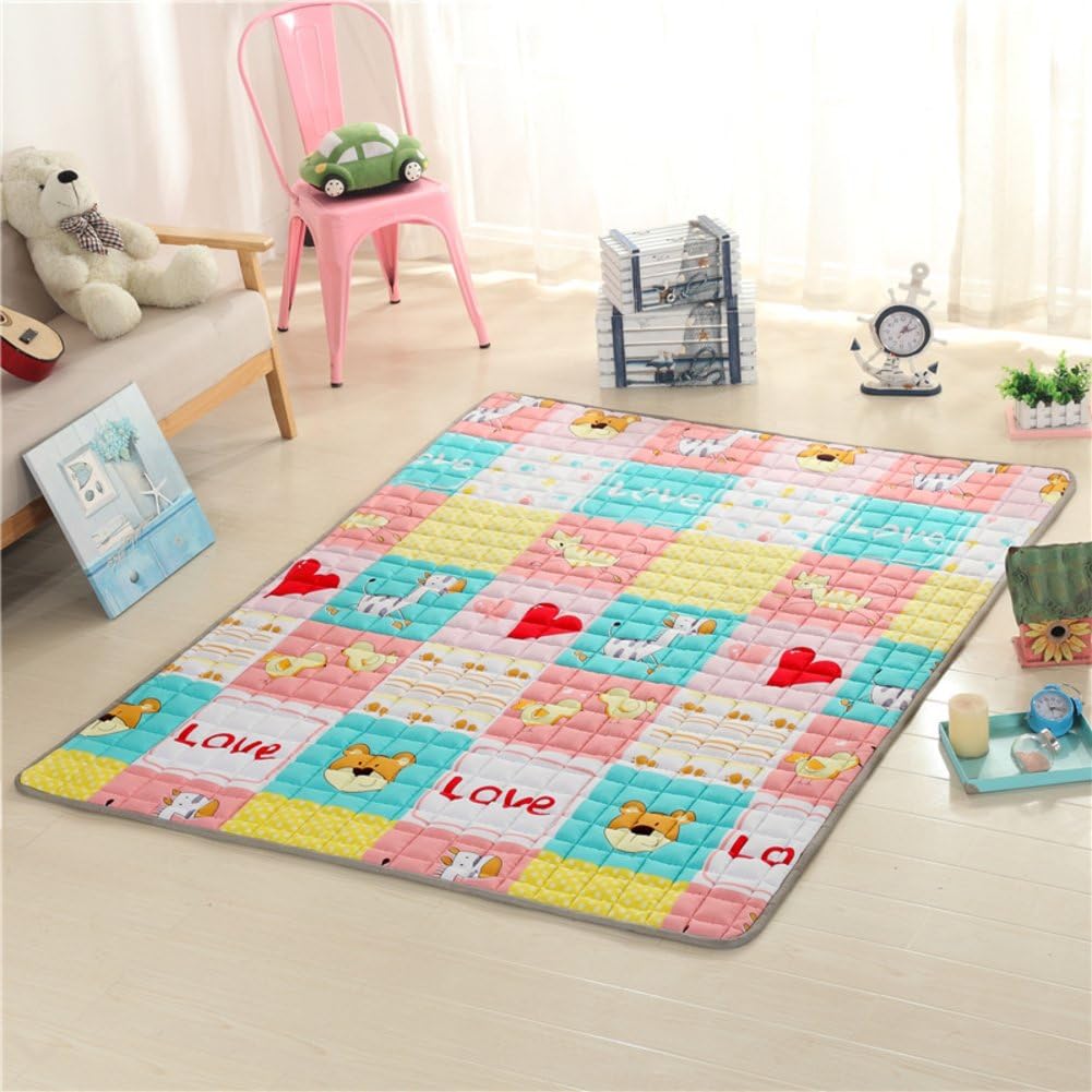 LIUZEIMIN Thicken baby crawling mat,Stylish baby play mat Non-slip carpet for baby,Toddler,And children play blanket 1.5-cm thick-B 150x200cm(59x79inch)