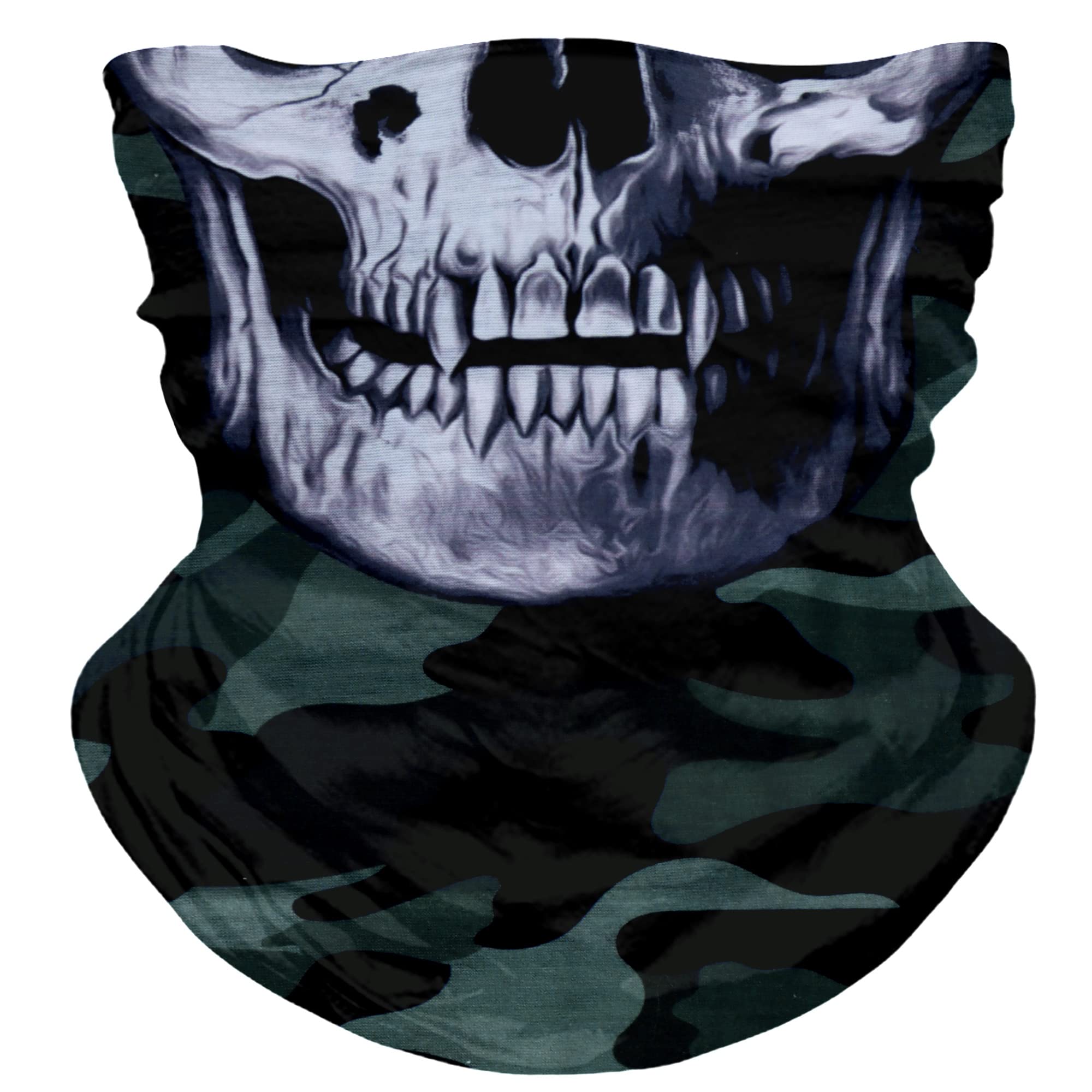 YouGa Tube Scarf - 3D Face Bandana Mask Unisex Seamless Tube Headbands Headwrap, UV Resistance Outdoors Mutifunctional Headwear Balaclava (GreenA)