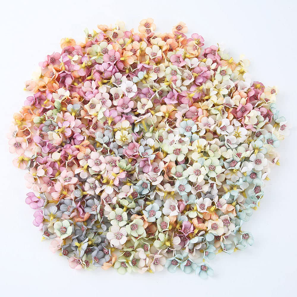 PXRLMYF 100Pcs Artificial Daisy Flower Heads Multi-color Small Silk Daisy Flower Mini Fake Flowers Heads for DIY Wreath Gift Craft Party Festival Decoration
