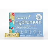 Boobie Hydromom Superfood Electrolyte Drink Mix, Blue Raspberry Lemonade | Refreshing Energy & Hydration Boost for Mamas | On-The-Go & Travel Essentials for Pregnancy, Lactation, & Beyond, 15 Packets