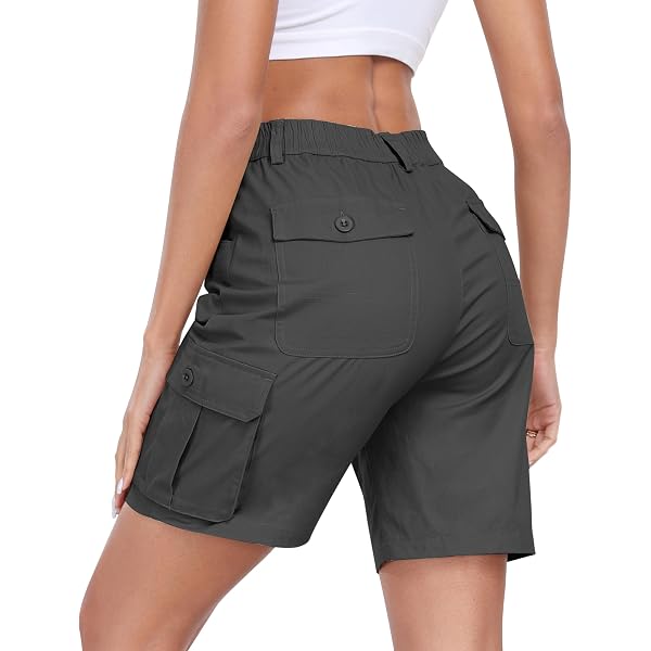Short Utilitaire Femme Eddie Bauer Taille 16 - Gris Coton Ripstop - Randonnée Outdoor