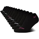 Reebok Girls' 12 Pack Performance Cushion Comfort No Show Socks - Breathable Active Socks for Girls (4-10) - Pink