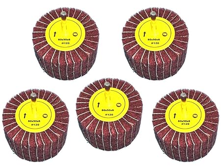 5 Stück Fächerschleifer mit Vlies-Gewebekombination 80mmx50mm, 6mm