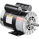 VEVOR 5HP SPL Air Compressor Electric Motor 230V 17.6Amps 56 Frame 3450RPM | 5/8" Keyed Shaft, 1.88" Shaft Length, Single Phase, Copper Wire Motor, CW/CCW Rotation (Factory Setting is CCW)