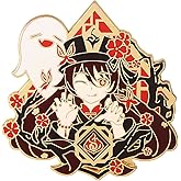 Hutao Brooch - Hutao Characters Cosplay Enamel Brooch Lapel Pin - Gift for Fans, Women and Girls (hutao)