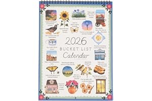 2026 Bucket List Calendar – Inspirational 12-Month Wall Calendar with Illustrated Pages & DIY-Friendly Design, 2026 Gentle Da