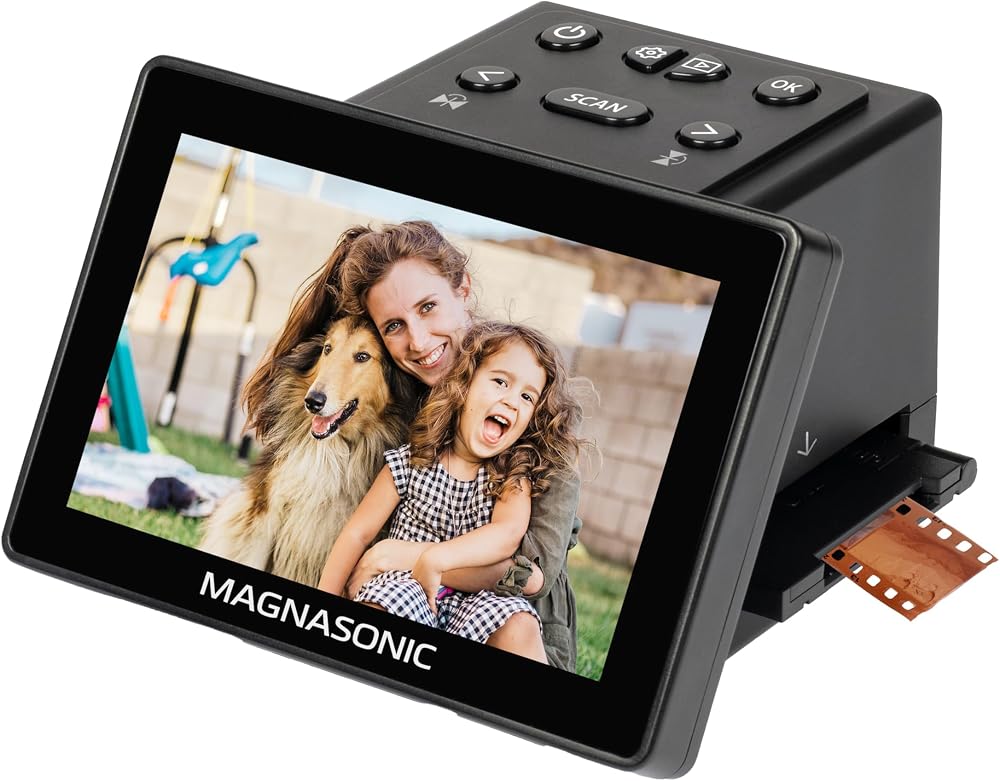 Magnasonic All-in-One 25MP Film Scanner with 5" Display HDMI SD Slot