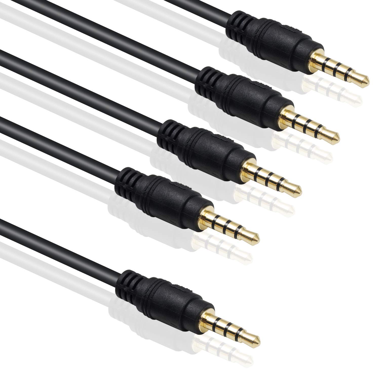 Poyiccot 3.5mm TRRS Splitter Mic Cable, 3.5mm AUX Cable 4 Pole 3.5mm Male to 4X 3.5mm TRRS Male Jack Y Stereo Auxiliary Cable Compatible Microphone: Industrial & Scientific