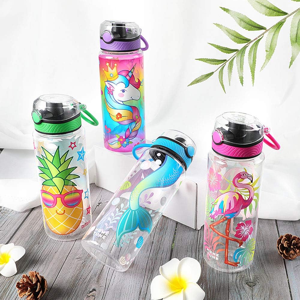 Cute Water Bottle for School Kids Girls, BPA FREE Tritan & Leak Proof Flip Top Lid & Easy Clean & Carry Handle, 23oz/ 680ml (Unicorn, 23oz): Home Improvement