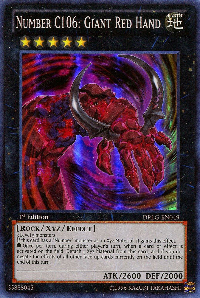 Yu-Gi-Oh! - Number C106: Giant Red Hand (DRLG-EN049) - Dragons of Legend - 1st Edition - Super Rare
