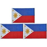 3Pack Philippines Flag Patch Filipino Flags Patchs, Philippines Tactical Flag Embroidery Patch with, for Hats, Tactical Bags, Jackets, Clothes Patch Team Military Patch