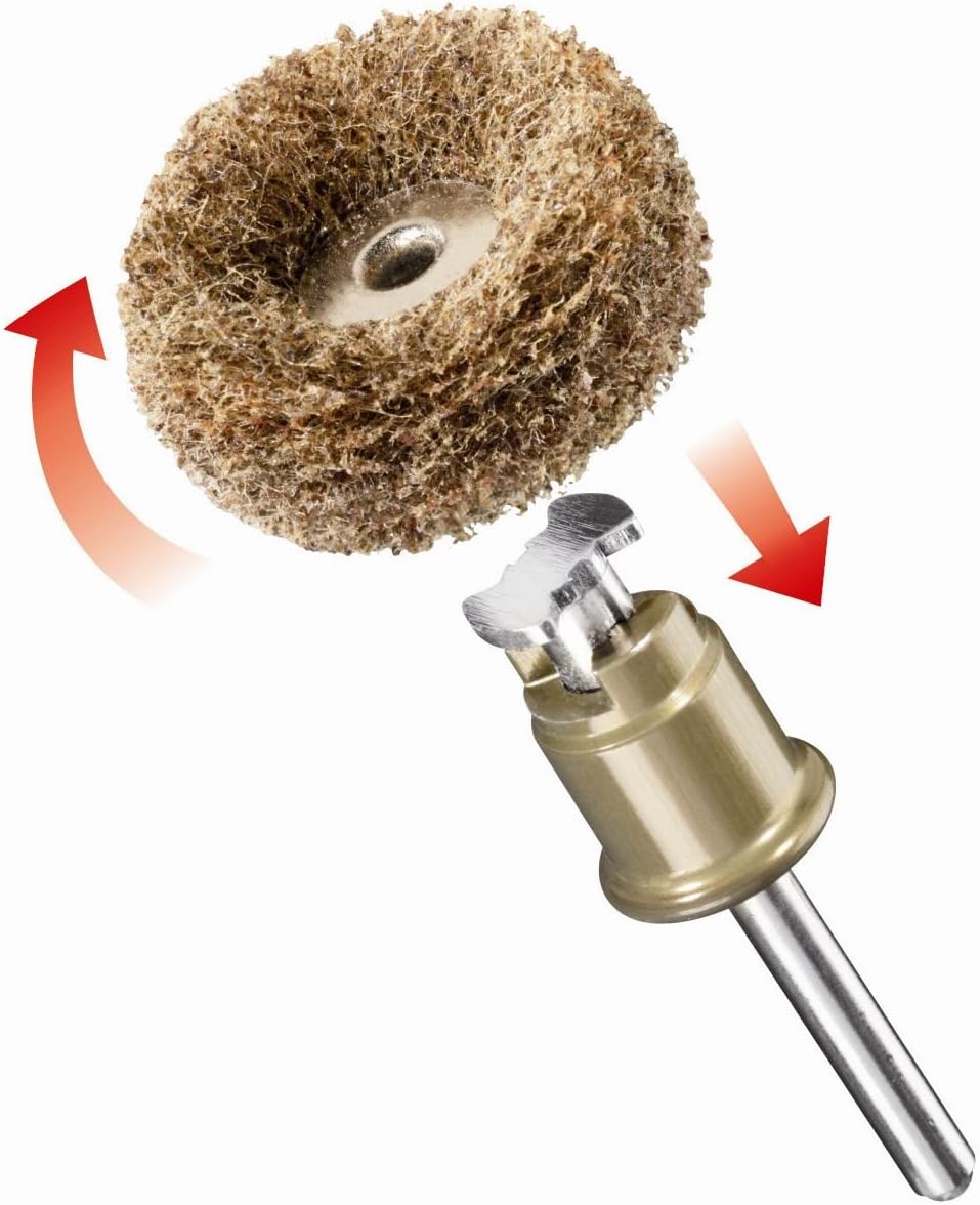 Dremel 511S EZ SpeedClic Abrasive Buffs 2-pack, 2 Finishing Buffs (25 mm, Grit 180/280) for Cleaning and Light Sanding - Image 3