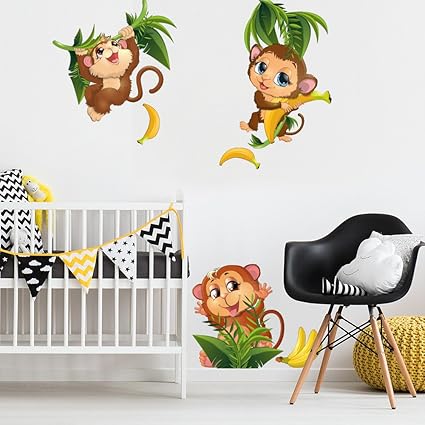 Scimmiette Nella Giungla 01 Carta Da Parati Misure 30x120 Cm