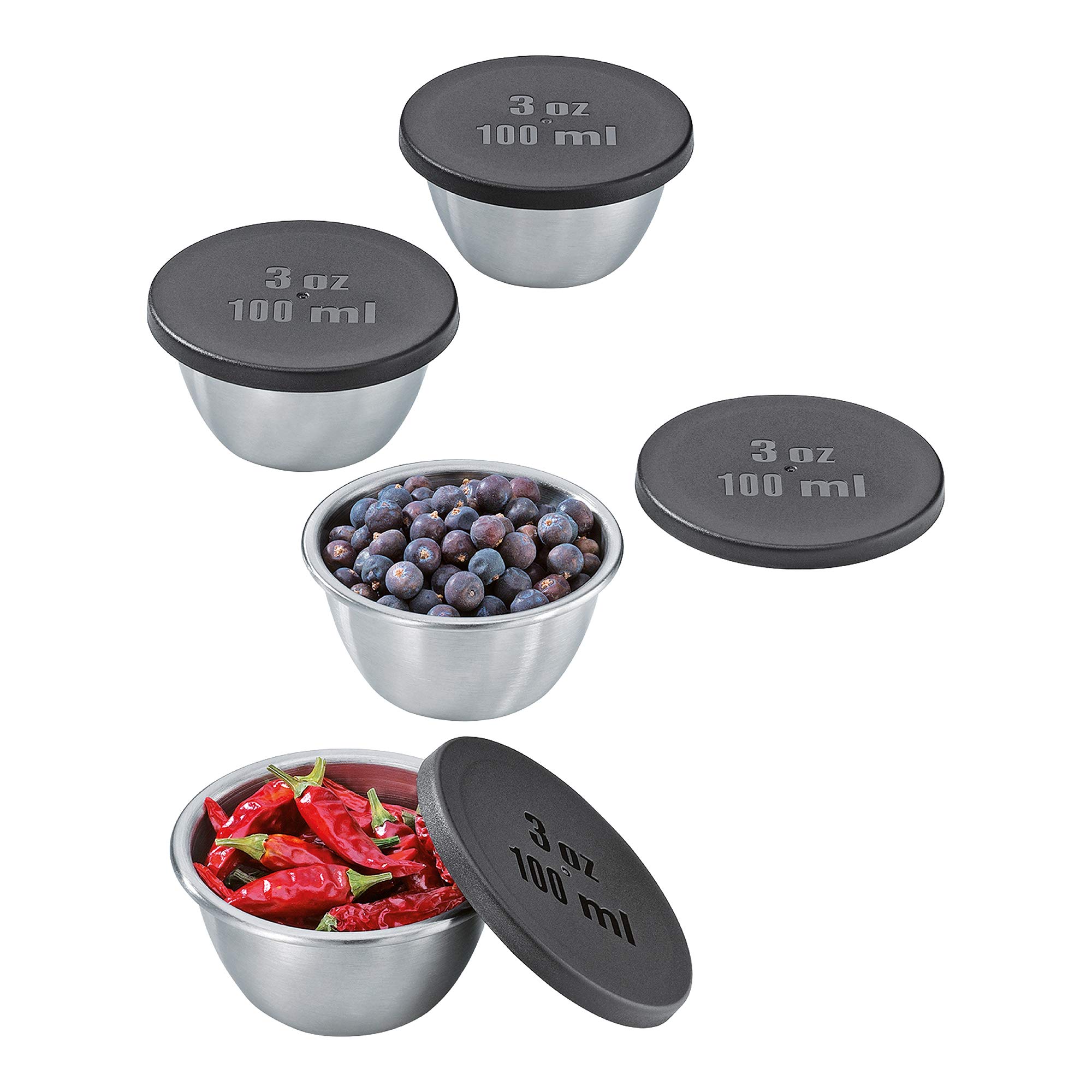 Küchenprofi 0912112804 Spice Jars 100 ml Set of 4 18/8 Stainless Steel