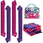 40pcs Heatless Spiral Hair Rollers with Styling Hooks, 22inch/55cm, No Heat Damage, DIY Kit for Long & Medium Hair