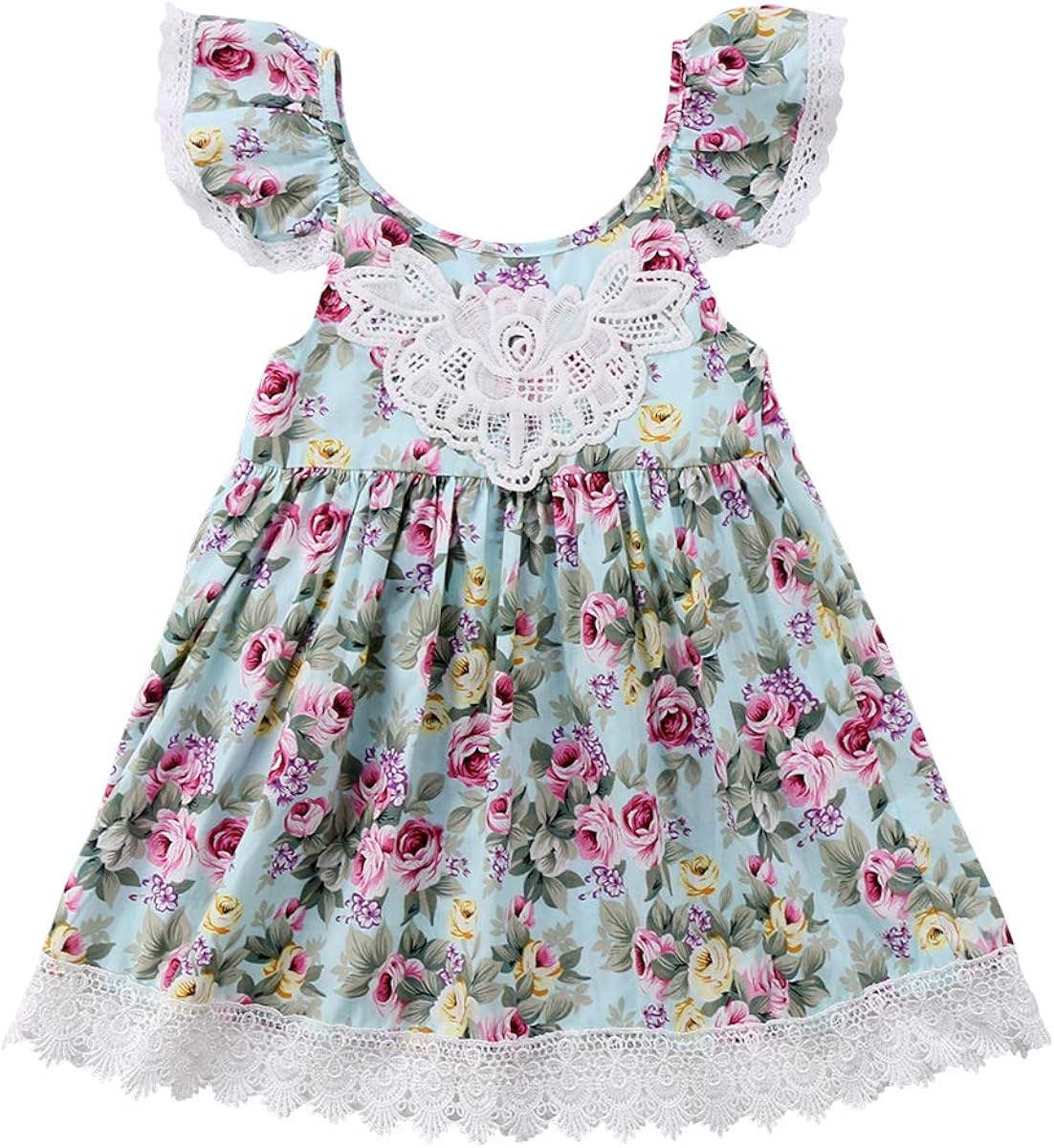 Toddler Vintage Floral Dresses 27Y Little Girl Princess