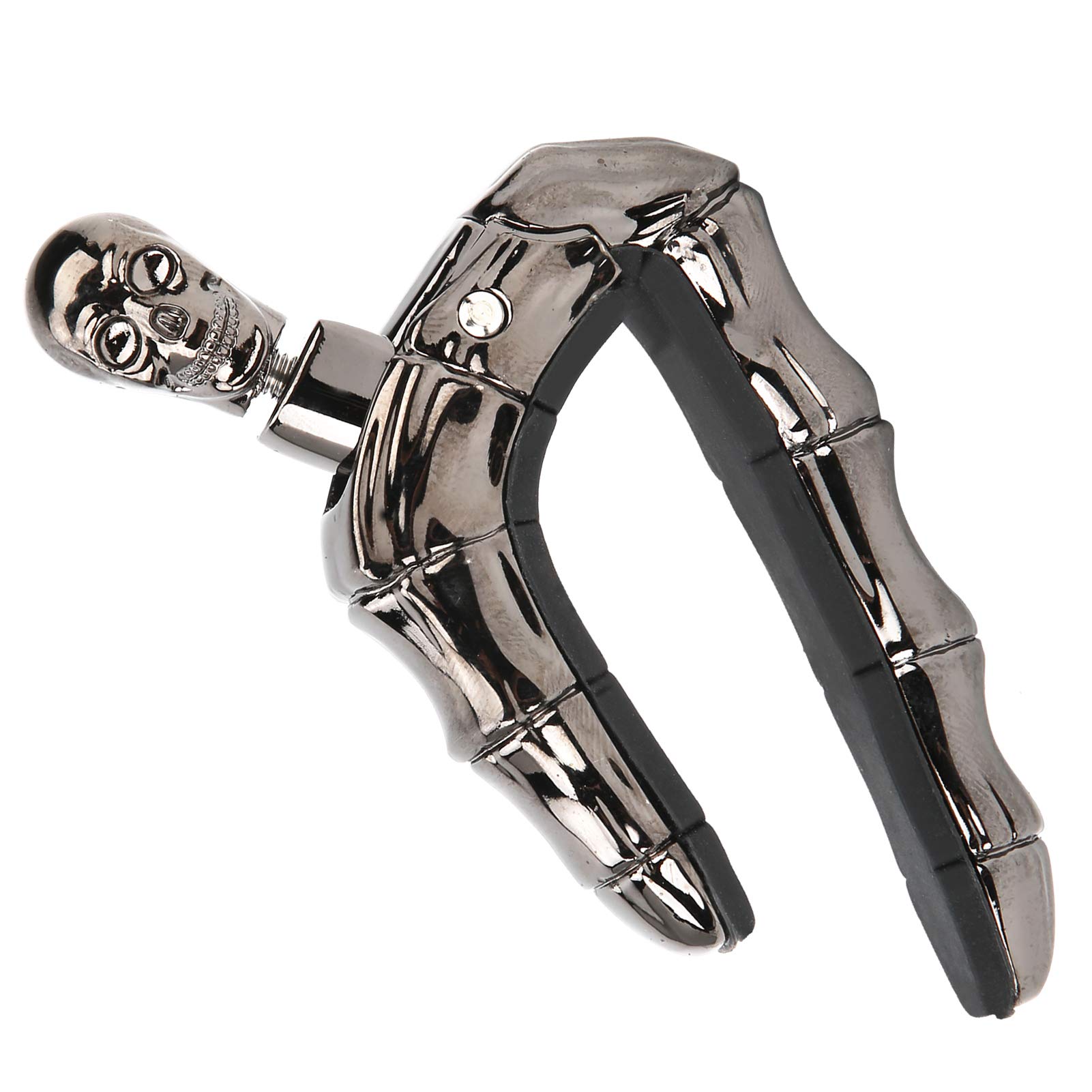 Guitar Clip, Skull Design Adjustable Tightness Accessory for Folk Acoustic Guitar Ukulele, Black for Beginners Musicians Home Studio Stage Practice