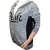 VICTORIA'S SECRET Pink Perfect Full Zip Hoodie NWT (XSmall) Marl Gray/Black