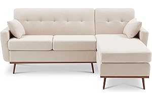 Weture 80" L Shape Couch with Extended Convertible Chaise, Comfy Sectional Couches for Living Room, 3 Seater Couch L Shaped Sofa for Small Spaces(Linen-Beige)