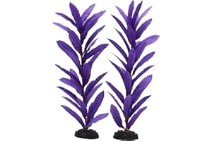 DVHEY 2-Pack 12 Inch Aquarium Silk Aquarium Plants, Artificial Plastic Plant for Small Tank, Goldfish, Fish Hides (Purple, 12 Inch)