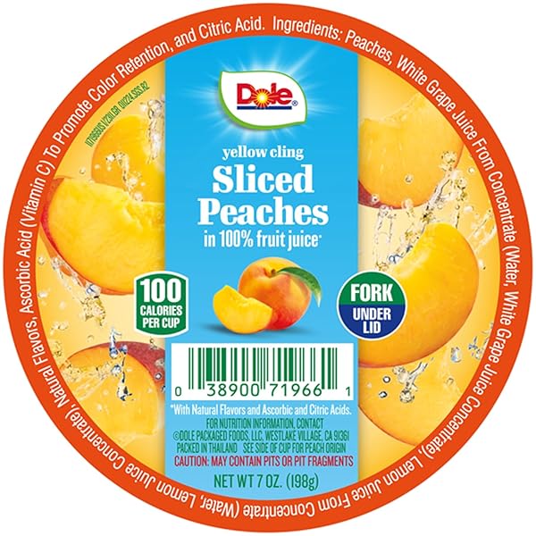 DOLE FRUIT BOWL PEACHES, 7 OZ