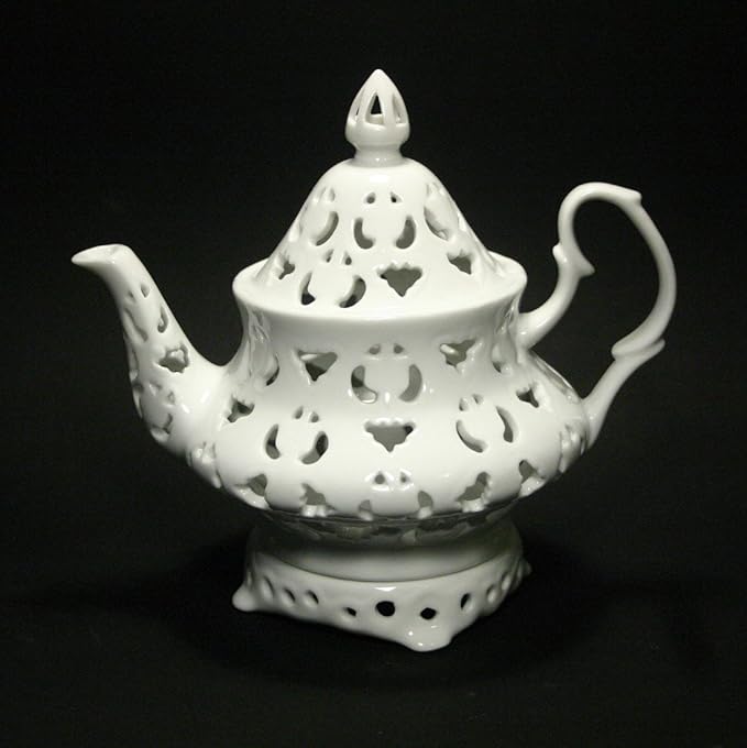 Teapot Shaped Votive (candle holder) / porcelain / handmade Amazon.co.uk Kitchen & Home