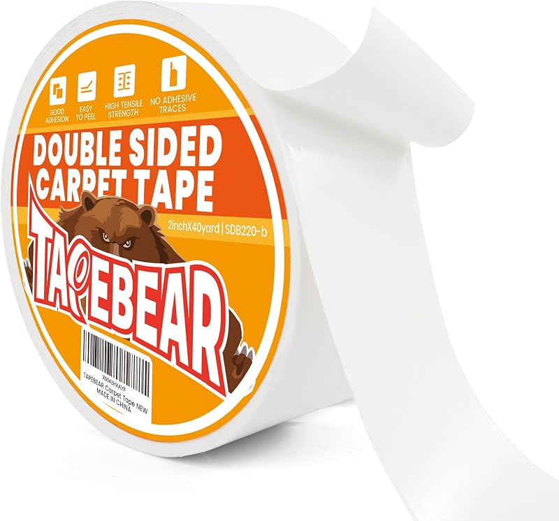 TAPEBEAR Heavy-Duty Double Sided Carpet Tape 50mm x 36m Removable