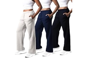 Common Stitch 3 Pack Sweatpants Women, Wide Leg Womens Sweatpants, Workout - Yoga Pants (Available in Plus)
