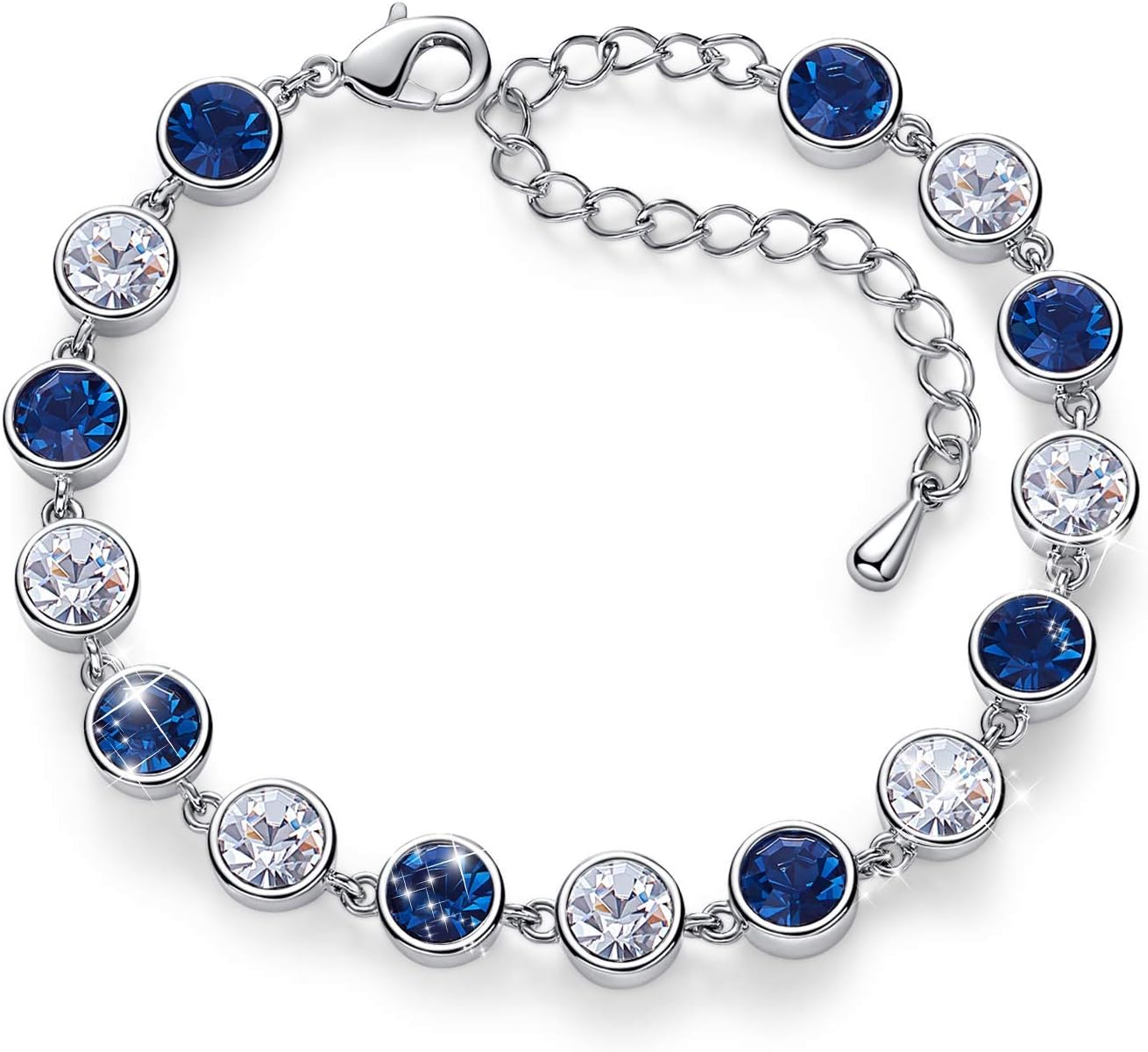 Crystals from Swarovski Silver Plated Bracelet Design from Paris Jewellery for Women and Girls
