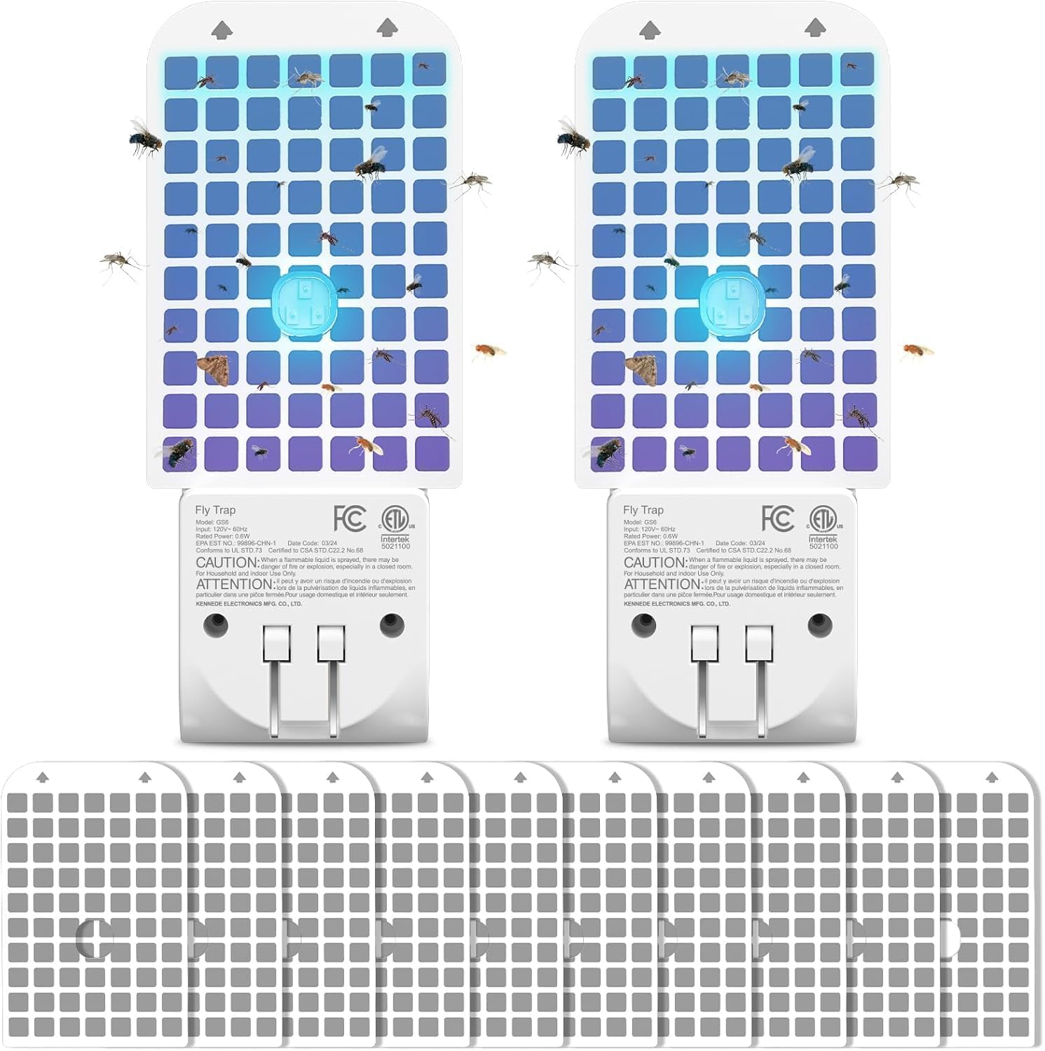 Photo 1 of Flying Insect Trap, 2 Device + 10 Glue Cards, Fruit Fly Traps for Indoors, Mosquito Trap Indoor, Fly Traps Indoor for Home, Kitchen, Bedroom, Plant Area and Garage