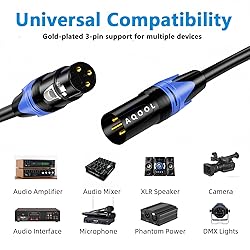 AQOOL XLR Cables 25ft 4 Pack, XLR Microphone Cable