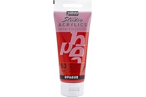 Pébéo - Acrylic Fine Studio Acrylics - Dark Cadmium Red Hue - Dark Cadmium Red Hue 100 ml