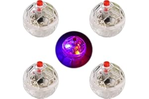 Zickupy 4 Pieces Ghost Hunting Cat Ball Multi-Color Flash LED Glowing Interactive Ball Pet Toys for Dog Cat Animals Activity