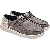 HEYDUDE Women’s Wendy Funk Surf Baja Slip-on Loafers, Black/Multi, 7