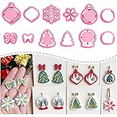 Keoker Christmas Embedded Clay Cutters, Christmas Polymer Clay Cutters, 12 Shapes Christmas Clay Cutters for Polymer Clay Jewelry, Polymer Clay Christmas Cutters, Polymer Clay Cutters Christmas