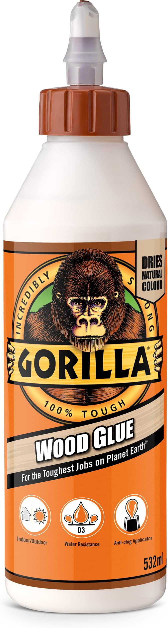 Gorilla Wood Glue 532ml - Indoor Outdoor Wood Adhesive