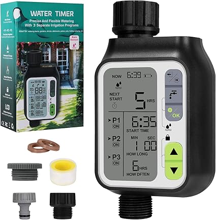 Bearbro Water Timer For Garden Sprinkler Timer Automatic Watering Timer Water Timer Irrigation Programmable Water Timer With Child Lock Mode Auto Manual Mode Rain Delay Large Screen Ip65 Waterproof Amazon Co Uk Garden Outdoors