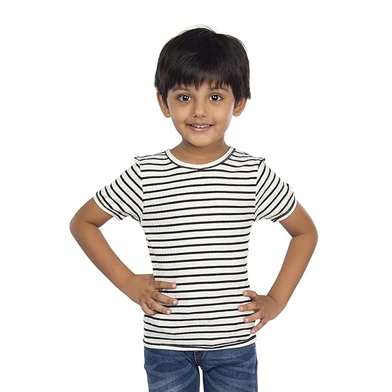 Buy Olele Baby Boy S Round Neck Half Sleeve Stripe T Shirt 18 24