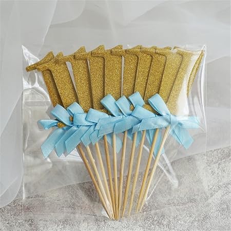 Zantec 10 Pcs Premier Anniversaire Decorations Pour Cupcakes Numero 1 Garcon Fille 1st Year Party Decor Amazon Fr Cuisine Maison