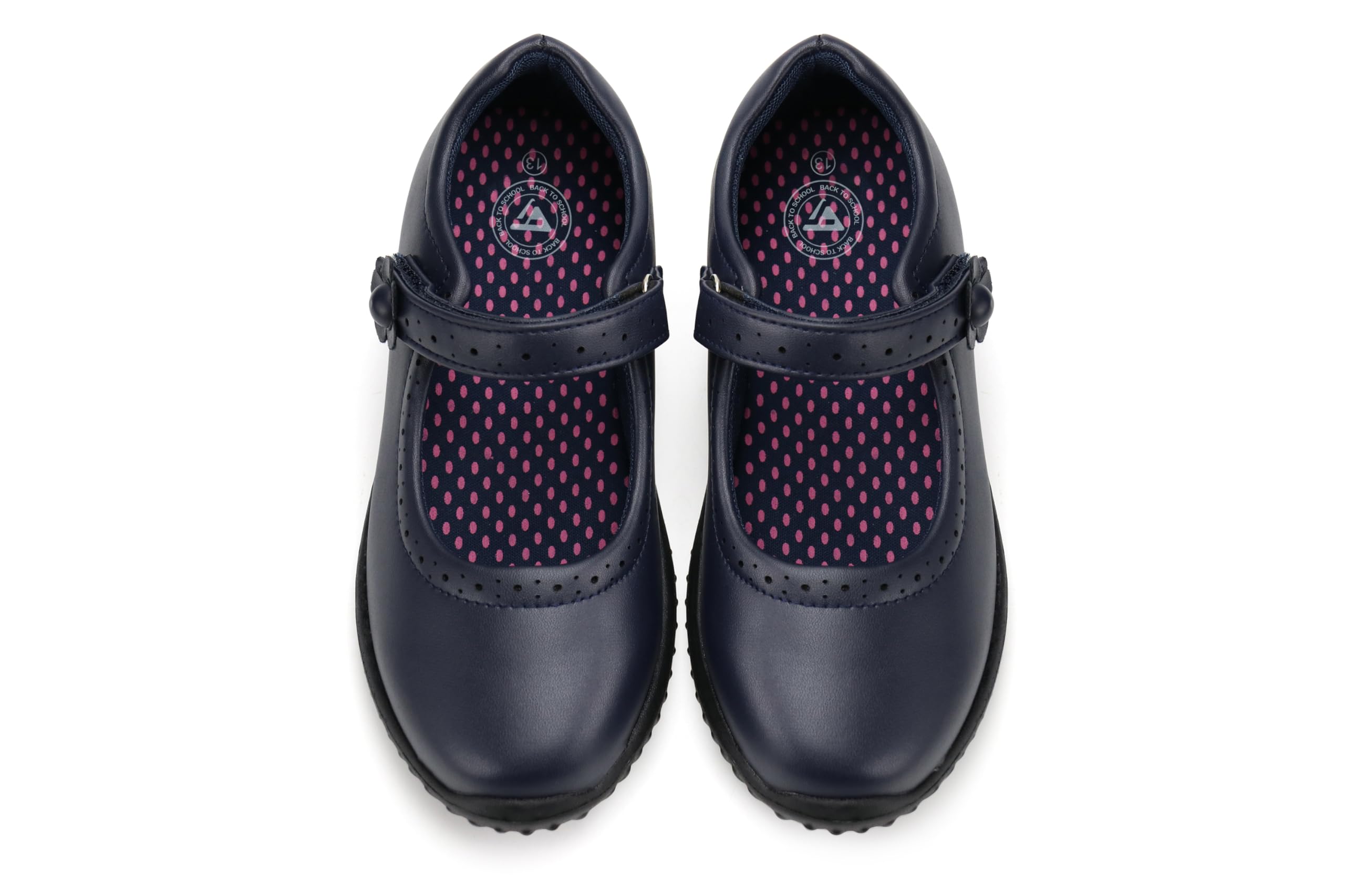 Photo 1 of JABASIC Girl's Mary Jane School Uniform Shoes (12,Navy)