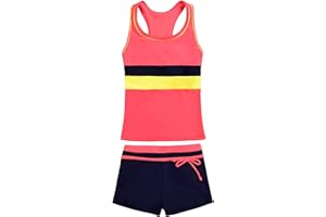 Uhnice Girls Swimsuit Two Piece Tankini Swimwear with Boyshort