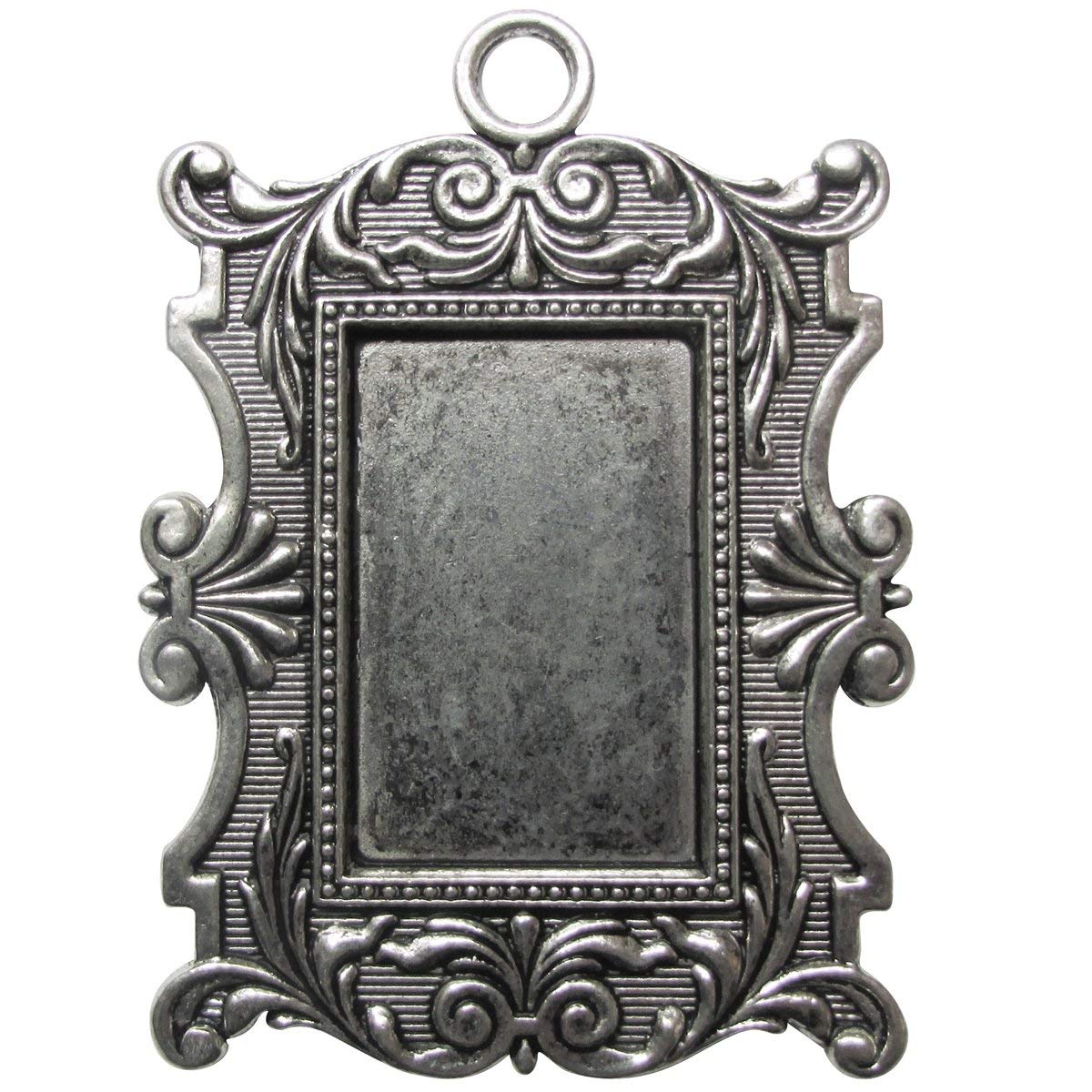 FabScraps Silver Embellishments Ornate Frame, Acrylic, Multicolour, 8.63x7.62x2.54 cm