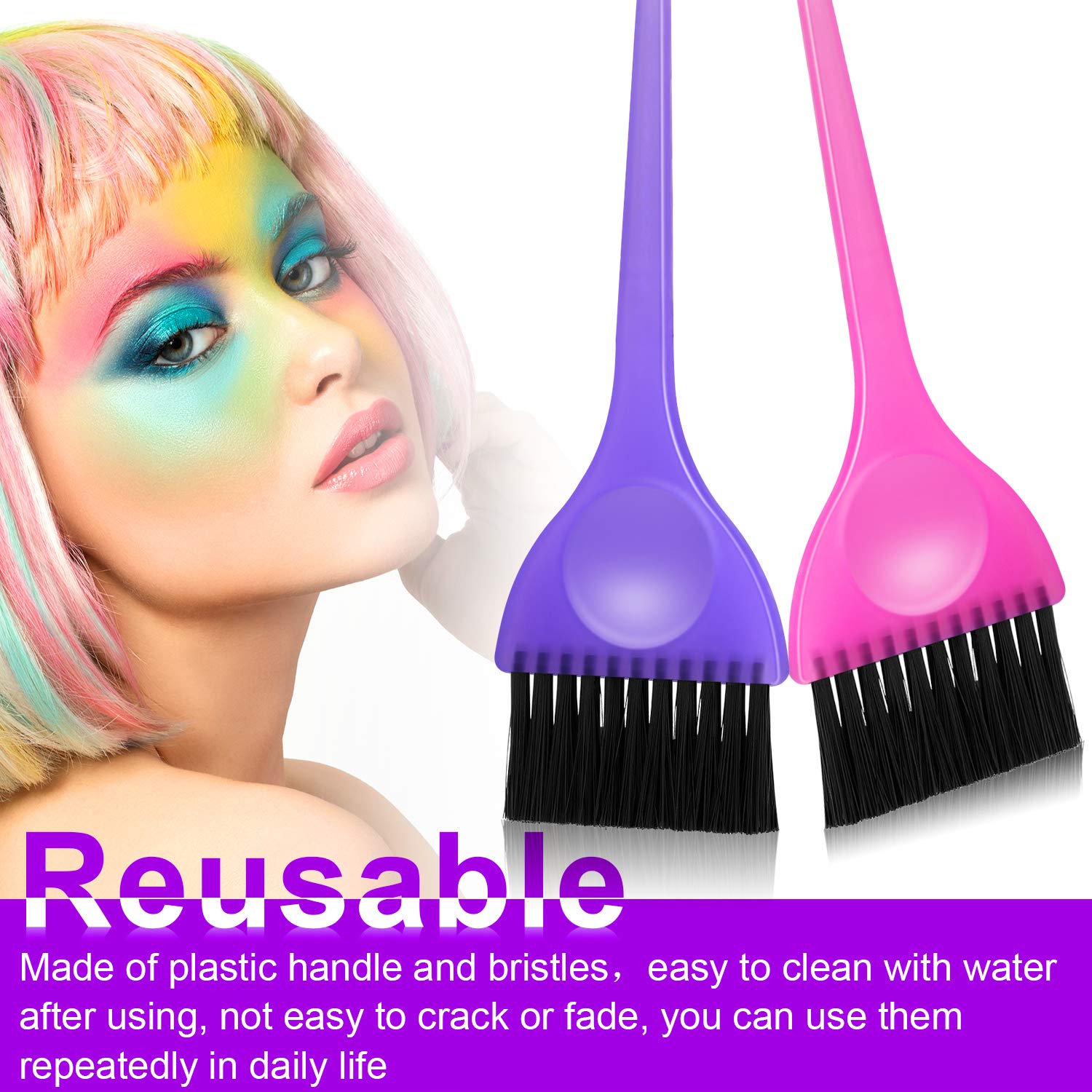 8 Pieces Hair Dye Brushes Hair Dyeing Coloring Brushes Hair Bleach Tinting Brushes with Black Bristles for Salon Home DIY Dyeing Styling Favors: Beauty