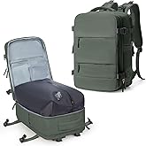 UPPACK Vacuum Travel Backpack for Women Men Large Carry on Backpack Luggage Flight Approved Personal item Travel Bag Essentials With Vacuum System,Wet and Dry Separation Bag Olive Green NO Pump